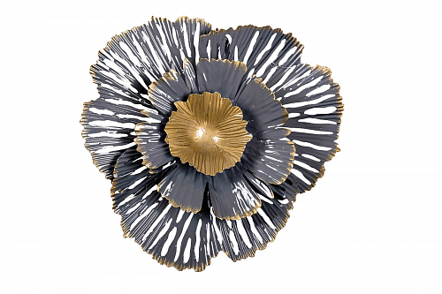 37SM-0850 Декор настенный Цветок золотисто-серый 23,5*23,5*6,4 Garda Decor Garda Decor