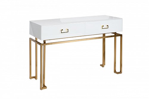 KFG070 Консоль 2 ящика белая/золото 120*42*77см Garda Decor Garda Decor